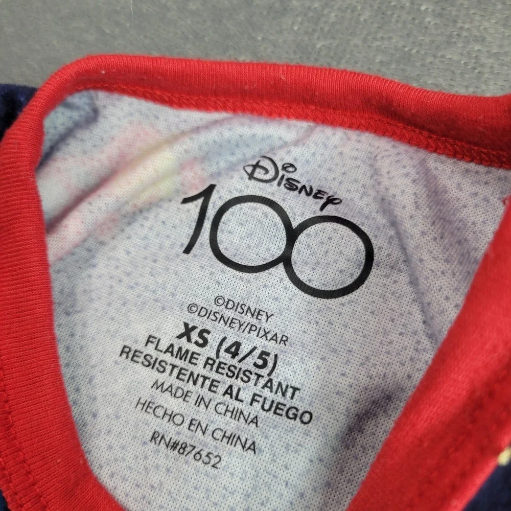 Disney Pajama Top Boys 4/5 Blue Disney 100 Christmas Character Fleece D1003BLLWM